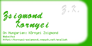 zsigmond kornyei business card