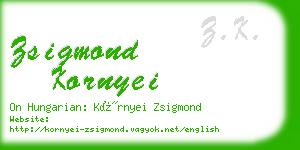 zsigmond kornyei business card